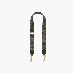 Marc Jacobs THIN OUTLINE LOGO WEBBING STRAP in Forest Green